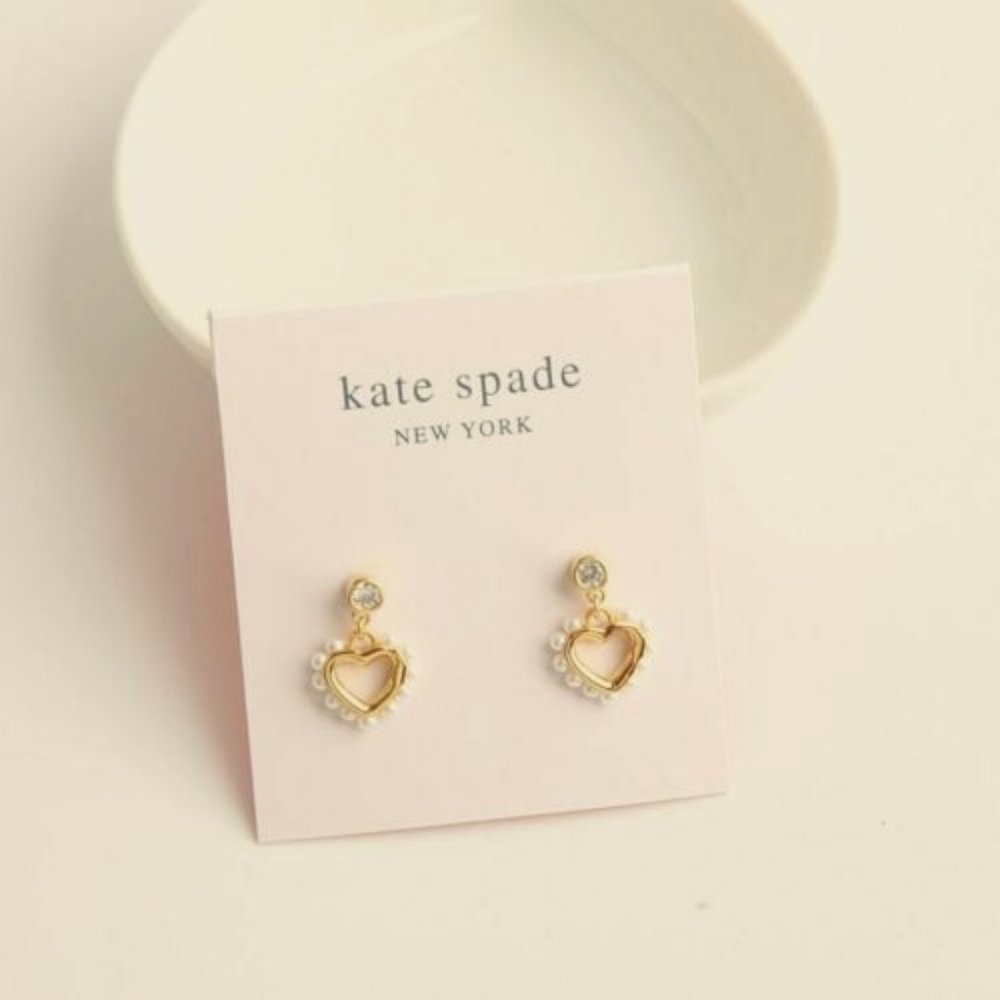 Kate Spade New York Pearl Heart Earrings - Picture 1 of 1